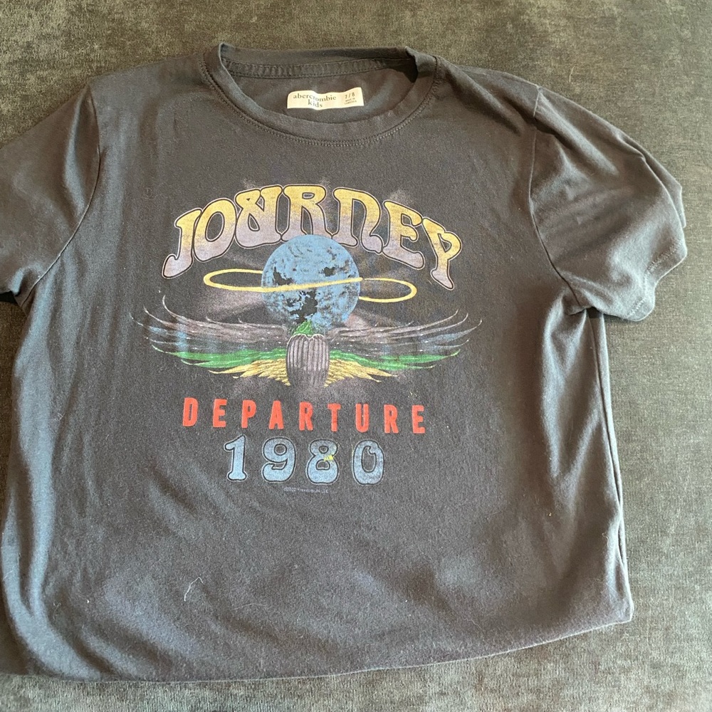 Girls Abercrombie 7/8 Journey Graphic Tee Cotton